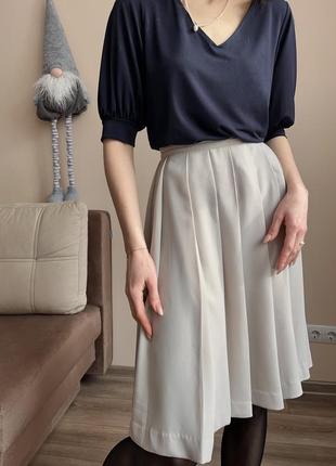 Кремовая юбка плиссе h&m