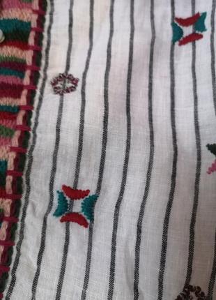 Лляна блузка в стилі етно, вишиванка стилізована с-м4 фото