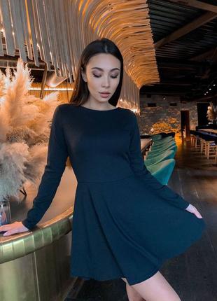 Качественное мини платье трикотаж рубчик