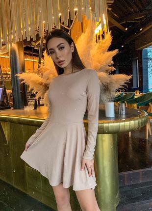 Качественное мини платье трикотаж рубчик