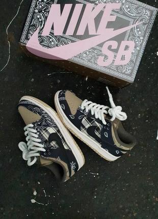 Nike sb dunk x cactus jack кроссовки кожа, текстиль 41-45р5 фото