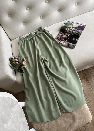 Оливкові штани кюлоти7 фото