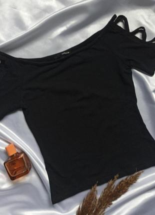 Чорна футболка з рукавами tally weijl