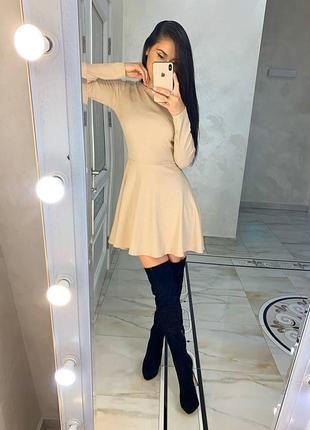 Качественное мини платье трикотаж рубчик