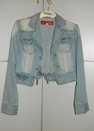 Р. 42-44 куртка джинсовая голубая женская укороченная (можно на девочку подростка)