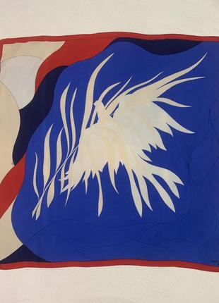 Роскошный эксклюзивный коллекционный редкий шелковый платок gres paris взлетающая птица2 фото