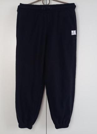 Модні чорні спортивні штани джогери з нитковим начосом на манжетах резинках внизу george для хлопчика 6-7 років 116-122