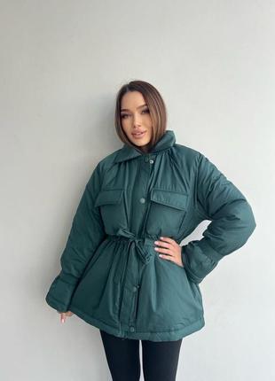 Стильна зимова куртка oversize1 фото