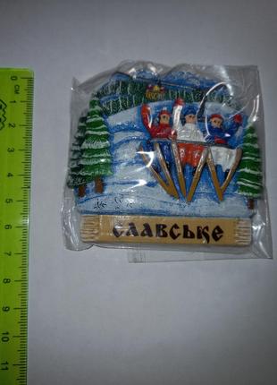 Керамический магнит на холодильник сувенир карпаты горы славське для лыжников