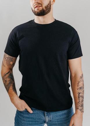 Нова чорна чоловіча бавовняна футболка s-3xl 44-54