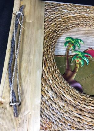 Винтажный фотоальбом ручной работы из натуральных листьев изготовленный на бали индонезия н12248 фото