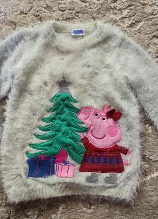 Новогодний свитер пеппа, с подсветкой5 фото