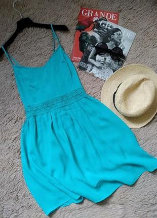 Вискозный бирюзовый сарафан 16 размер от new look, англия