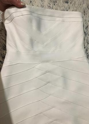 Бандажное белое платье миди5 фото