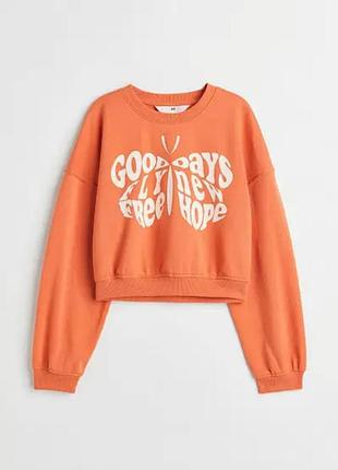 Свитшот оранжевый h&amp;m 134/140, 146/152, 158/164, 170см