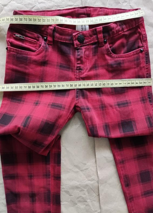 Дитячі червоні штани (джинси) в кллітинку. зріст 134 см5 фото
