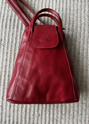 Классный кожаный рюкзак-сумка3 фото