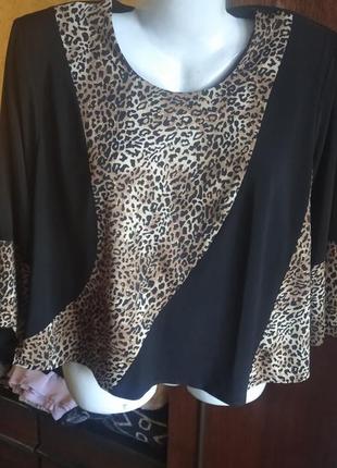Красивая трикотажная блуза плюс сайз xxxl на 58 укр