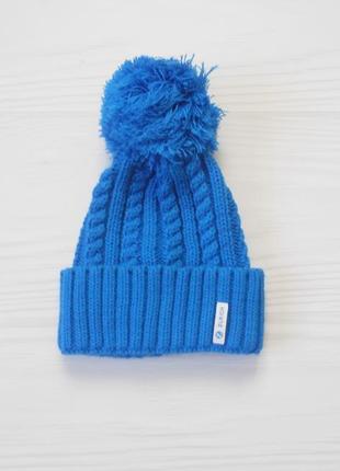 Вязаная шерстяная шапка с бубоном 30% шерсть 🌺