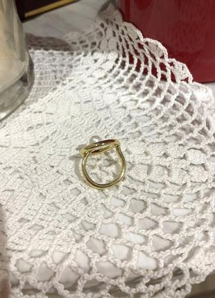 Нежное колечко, новое с жемчугом, золотое кольцо6 фото