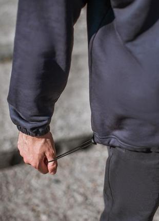 Світшот оверсайз чоловічий огонь пушка fred темно-сірий5 фото