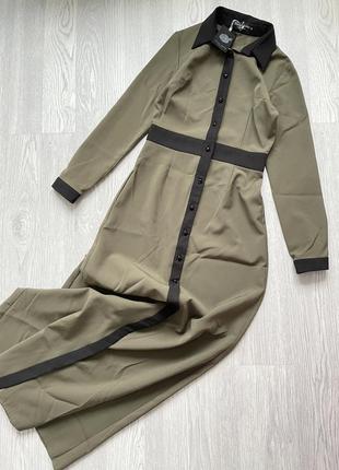 Крутое длинное миди платье рубашка cher nika размер xs