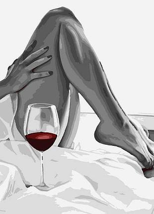 Вино, черно-белое, ноги 50*60 картина по номерам