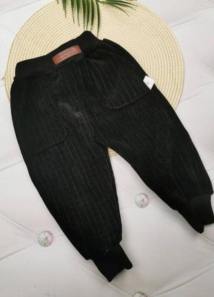 Штани утеплені чорні зимові брюки 80  - 130 см2 фото