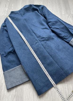 Крутая оверсайс джинсовая куртка на запах с поясом cher nika5 фото