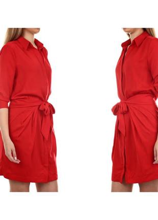 Шелковое мини платье рубашка guess красное короткое шёлковое платье рубашка миди платье красное8 фото