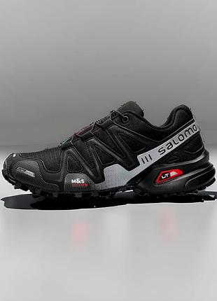 Мужские кроссовки blancas salomon speedcross 3 black grey саломон черные демисезонные весна осень