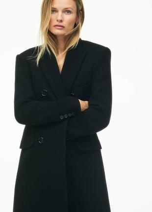 Пальто оверсайз с шерстью zara limited edition