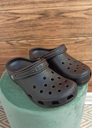 Сабо crocs classic clog black мужские кроксы черные