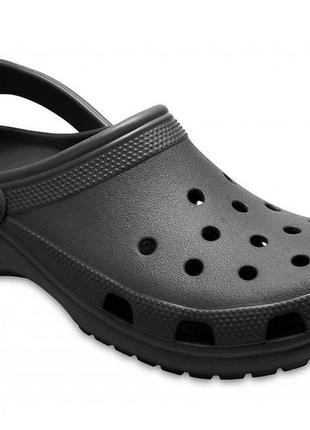 Сабо crocs classic clog white чоловічі крокси чорні2 фото