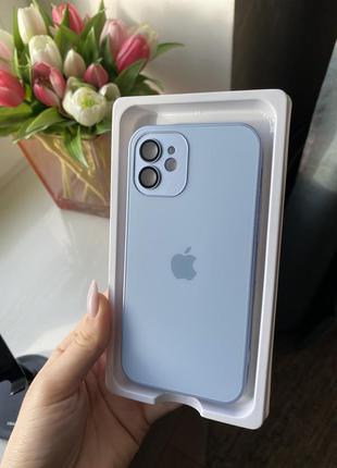 Стеклянный матовый чехол iphone 12