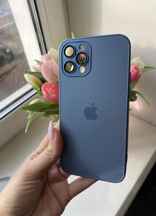 Стеклянный матовый чехол iphone 12 pro2 фото