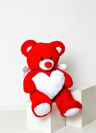 Плюшевий ведмедик ангел із серцем романтичний подарунок дівчині 14 лютого6 фото