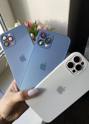 Скляний матовий чохол iphone 12 pro