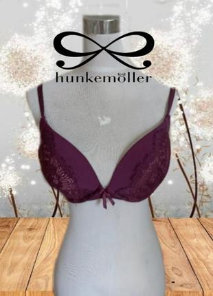 🌹hunkemoller 80d гариний бюстгальтер кісточка поролон мереживо сливовий 🌹