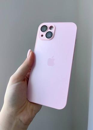 Стеклянный матовый чехол iphone 13 2