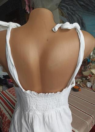 Белоснежное платье (лён+ вискоза ) .4 фото