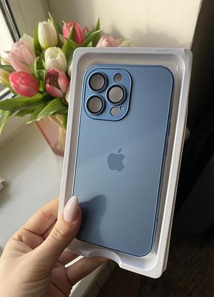 Чехол стеклянный матовый iphone 13 pro