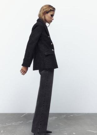 Текстурированный двубортный пиджак zara2 фото