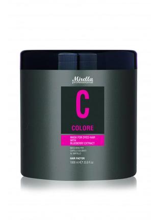 Маска для фарбованого волосся з екстрактом чорниці c colore 1000 мл, two-pack professional