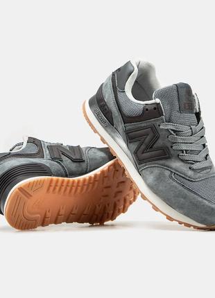 Кроссовки new balance 574 white grey brown8 фото