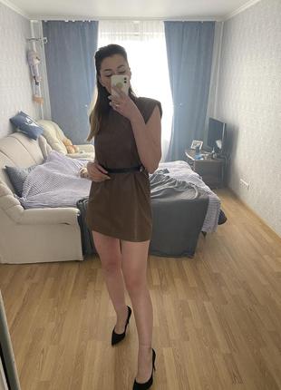 Мини-платье из эко-кожи