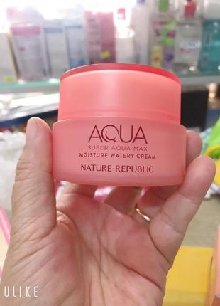 Омолаживающий интенсивно увлажняющий крем nature republic super aqua max3 фото