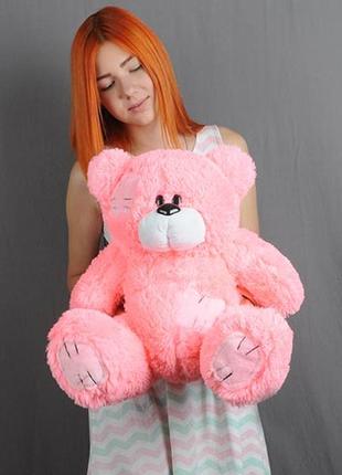 Плюшевий ведмедик стильний сірий, бежевий, коричневий, рожевий, подарунок дівчині3 фото