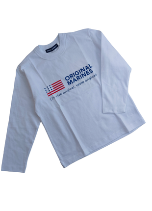 Білий базовий реглан кофта лонгслів original marines 104 см на 4 роки