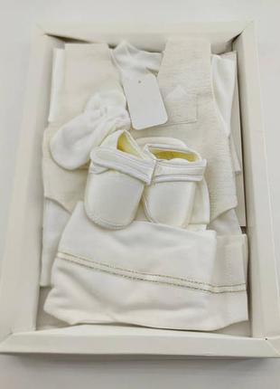 Подарунковий набір костюм 0 до 4 місяців туреччина для хрещення новонародженого білий1 фото